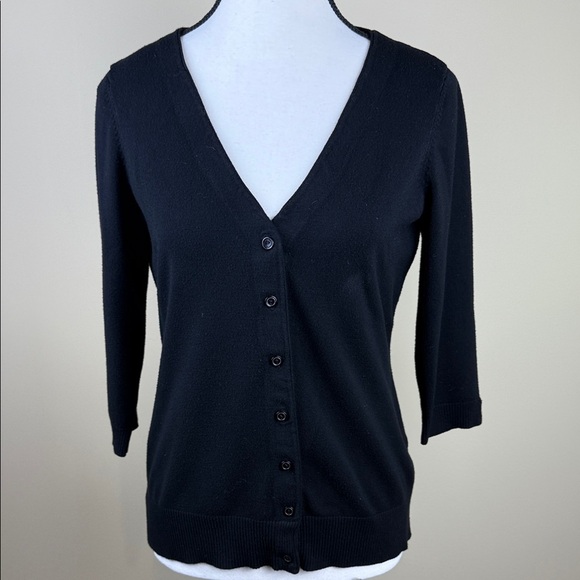 Reitmans Sweaters - Reitmans Black 3/4 Sleeve V-Neck Cardigan
